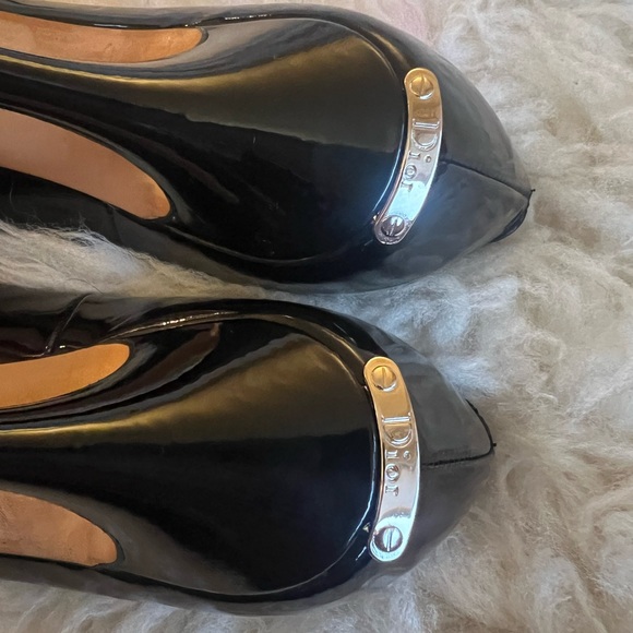 Christian Dior Patent Leather Peep Toe Heels - 6.5 - Picture 9 of 12